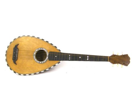 Interesting Neapolitan bowl back guitar lute, labelled Kisslinger, Napoli...no. 11910, anno 1900