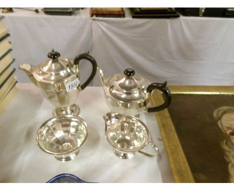 A 4 piece silver plate tea service