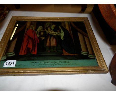 A print entitled 'Presentation in the Temple' from the original by W B Walker
