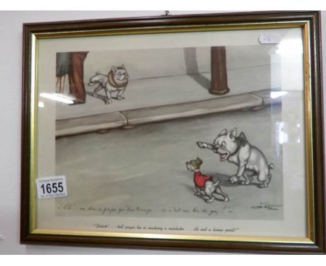 A vintage Hein print of French bulldogs
