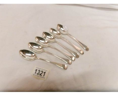 A set of 6 silver monogrammed teaspoons, HM Sheffield 1929