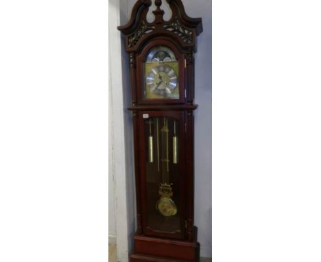 A modern mahogany long case clock 