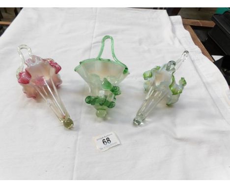 3 glass epergne baskets