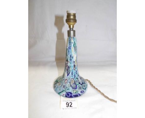 A glass millifiori lamp base (slight scuff and needs rewiring)