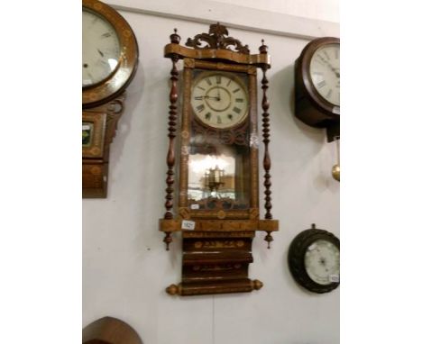 An American inlaid wall clock