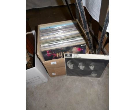 Approximately 70 progressive and classic rock LP records including Original Beatles, Kiss, Cream, Bob Dylan, Hawkwind etc