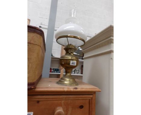 A brass oil lamp