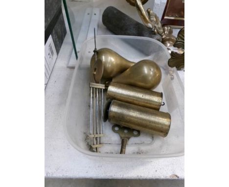 A quantity of clock weights etc