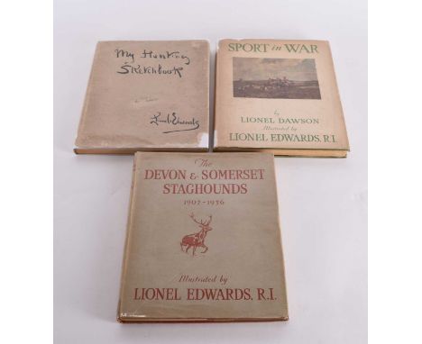 EDWARDS, Lionel, My Hunting Sketchbook, 4to, 1st edn 1928. With 15 mounted colour plates. In dust wrapper, with MACDERMOTT, E
