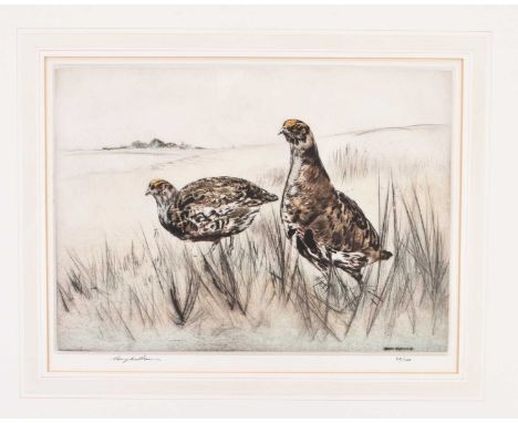 ARR Henry Wilkinson (1921-2011) The Partridge Shoot, signed lower left, numbered 31/150, etching with colours, 25 x 35 cm (PL
