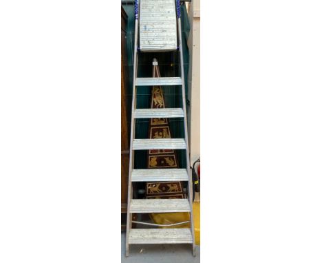 Large aluminium 'Abru' folding step ladder. (B.P. 21% + VAT)