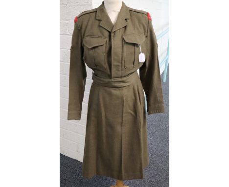 Womans British Military uniform, 'Queen Alexandra's Royal Army Nursing Corps', blouson with corporal stripes and skirt.  (2) 