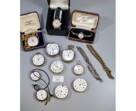 Collection of silver pocket watches to include: Richard Morse, Charing Cross London - Fusee/Verge silver pocket watch and fiv