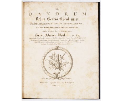 THORKELIN, Grímur Jónsson, Icelandic Scholar (1752-1829),  The first printed edition of Beowulf, the old English Epic Poem tr