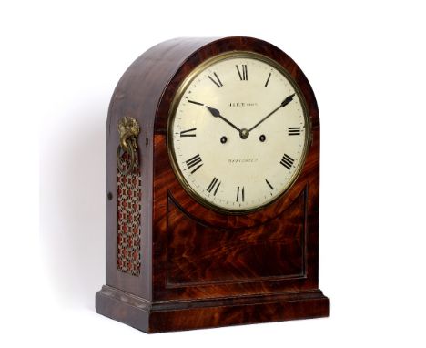 JOHN &amp; EDWARD MASON, WORCESTER: An early 19th Century mahogany bracket clock, with arched top, and enamel dial, having pi