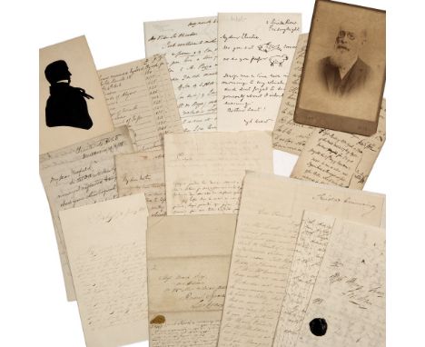 AN INTERESTING COLLECTION OF MAINLY 19TH/20TH CENTURY MANUSCRIPT LETTERS AND EPHEMERA relating to notable personages, includi