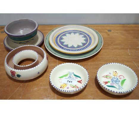 A group of Poole pottery floral ware