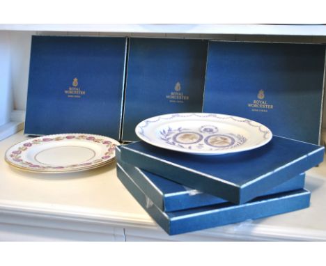 A group of six boxed Royal Worcester 'Employee long service award plates', and three others