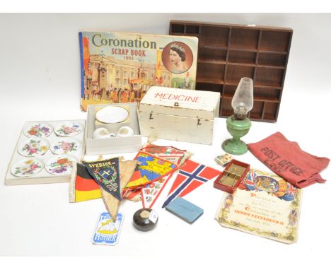 An enamel plaque 'What is Home without a Mother', a Smiths clock and other items