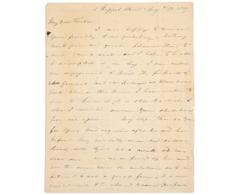 John Constable RA (1776-1837)Autograph letter signed 'John Constable' to Archdeacon John Fisher, dated 13 August 1819Concerni