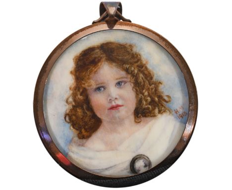  λHannah Myers (act.1893-1913)Portrait miniature of a young girl, traditionally identified as a member of the Gore Booth fami