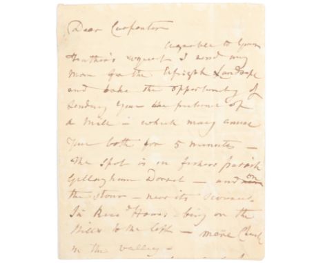 John Constable RA (1776-1837)Letter to William Hookham Carpenter (1792-1866)Brown ink on paper, with traces of black sealConc