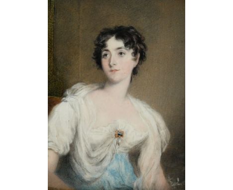  λAttributed to Sir Thomas Lawrence PRA, FRS (1769-1830)Portrait miniature of Anne, Lady Ellenborough (1769-1843), wearing a 