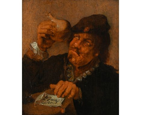 Circle of Joos van CraesbeeckMan with a flaskOil on panel16.1 x 13.6cm; 6¼ x 5¼in