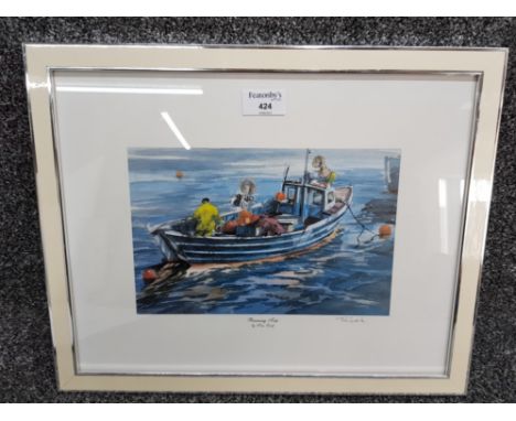 A signed colour print after Tom Dack "Running Tide" 29 x 37cm.