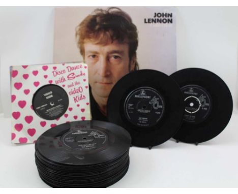 A COLLECTION OF 45RPM PARLOPHONE RECORDS THE BEATLES; 1965 Ticket to Ride, We Can Work it Out, Can't Buy Me Love, She Loves Y