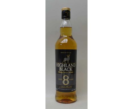 HIGHLAND BLACK eight year old scotch whisky, 1 bottle 