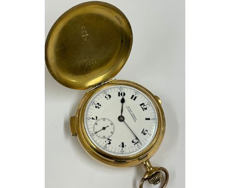 A very rare vintage 18ct gold minute repeater full hunter pocket watch, working &amp; repeat function working correctly . Lar