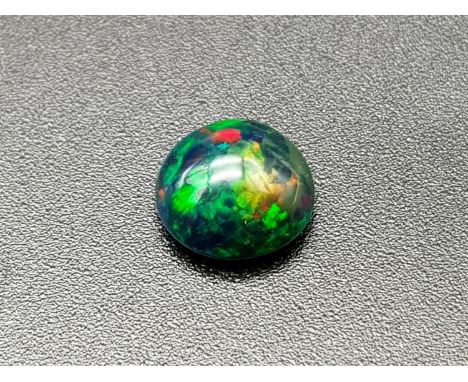 2.18ct Round Black Opal. ITLGR Cert. 