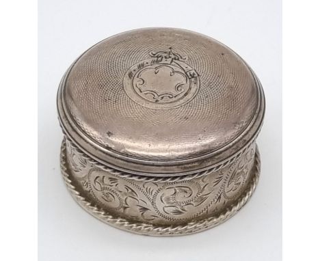 An Antique Silver Trinket Box. Made from an antique pocket watch. 2.5 x 5cm. 54g 