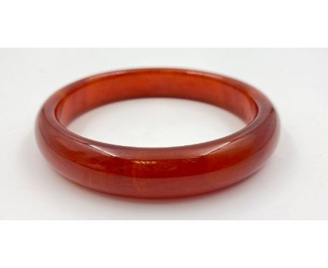 Large red jade bangle 7.5cm inner width 