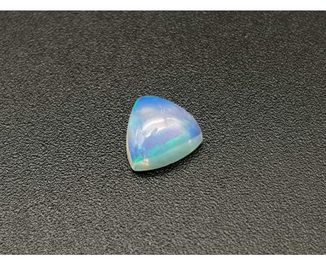 0.8ct Triangular Cabochon White Fire Opal. GLI Cert. 