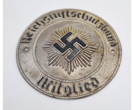 WW2 German Air Raid Police location plaque. This would be on a gate or door to a house to show that amember of the Air raid p