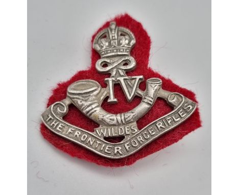 Indian Army Cap Badge The 4th The Frontier Force Rifles. They were responsible for guard the KhyberPass and other places. 