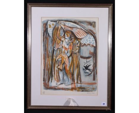 EDWARD GAGE BE RSW PSSA (1925-2000) Queen of the Birds Pencil signed, Lithograph, edition of 38, 59cm x 43cm *ARR* Provenance