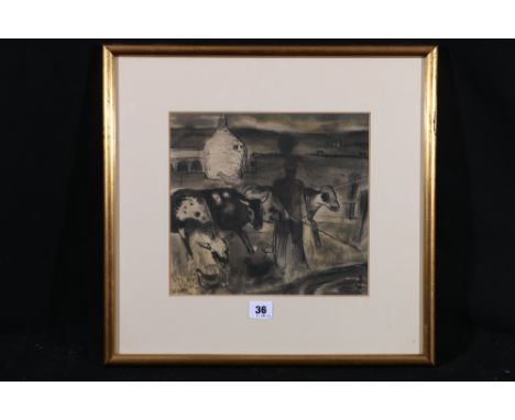 R HENDERSON BLYTH (1919-1970) A Cowhand Signed ink and wash, 24cm x 26cm *ARR* Provenance, The Macaulay Gallery and The Scott