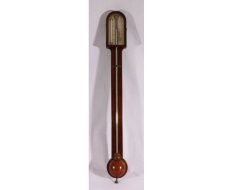 G and C Dixey of Bond Street London mahogany stick barometer, 93cm