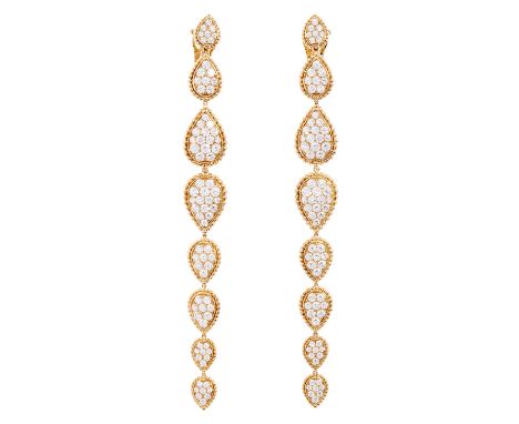 BOUCHERON Ohrringe "Serpent Bohème Diamants" Multi-Wear, aktueller NP (2025): 59.800 €, 2-teilige Ohrhänger mit 156 Brillante