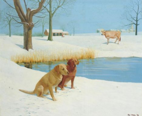 †ROY THOMAS NEBBS (1927-1979) MORNING SUNLIGHT ON SNOW  signed and dated '78, oil on board, 49 x 59.5cm ++Minor surface dirt,