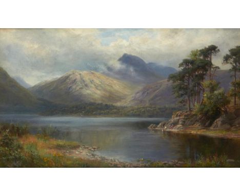 WILLIAM LAKIN TURNER (1867-1936) A SUMMER SHOWER FRIARS CRAG AND CAUSEY PIKE DERWENTWATER  signed, signed again, dated and in