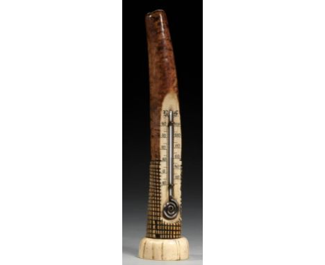 TRIBAL ART.  A CENTRAL AFRICAN IVORY CLUB, DEMOCRATIC REPUBLIC OF CONGO, 19TH C, PRE 1889  with raffia carved grip and of ric