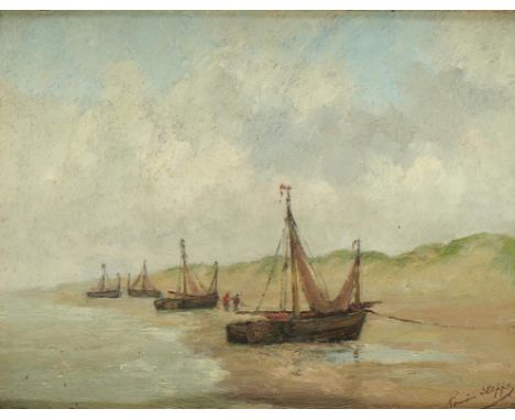 ROMAIN STEPPE (1859-1927) KUST DER NOORD ZEE  signed, oil on panel, 18 x 23.5cm++Good condition, panel not warped or split, v