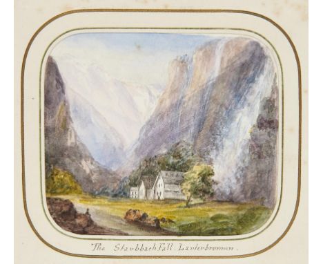 ENGLISH SCHOOL, PROBABLY A MEMBER OF THE MOSLEY FAMILY, C1850 AN ALBUM OF WATERCOLOURS OF SWITZERLAND  twenty, 10.5 x 9cm, wi