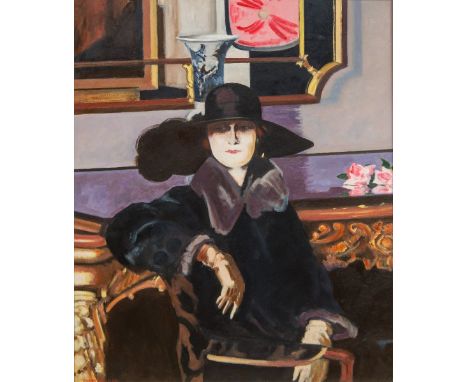 TOM FLANAGAN (20th century) British
Portrait of a Lady
Oil on board, signed, framed.  49 x 59 cm.  CONDITION REPORTS: General