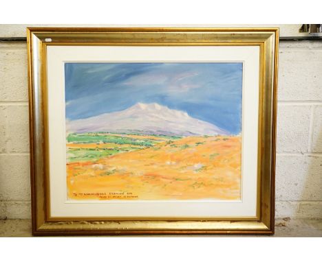 K B Hancock, Oil Painting on Canvas of Mount St Victoire, France, with personal dedication, 75cm x 59cm, framed 