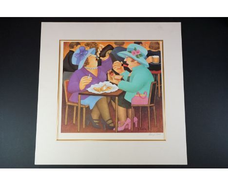 Beryl Cook (1926 - 2008) ' Ladies who Lunch ' Print, signed in pencil to the margin, published by Alexander Gallery Publicati